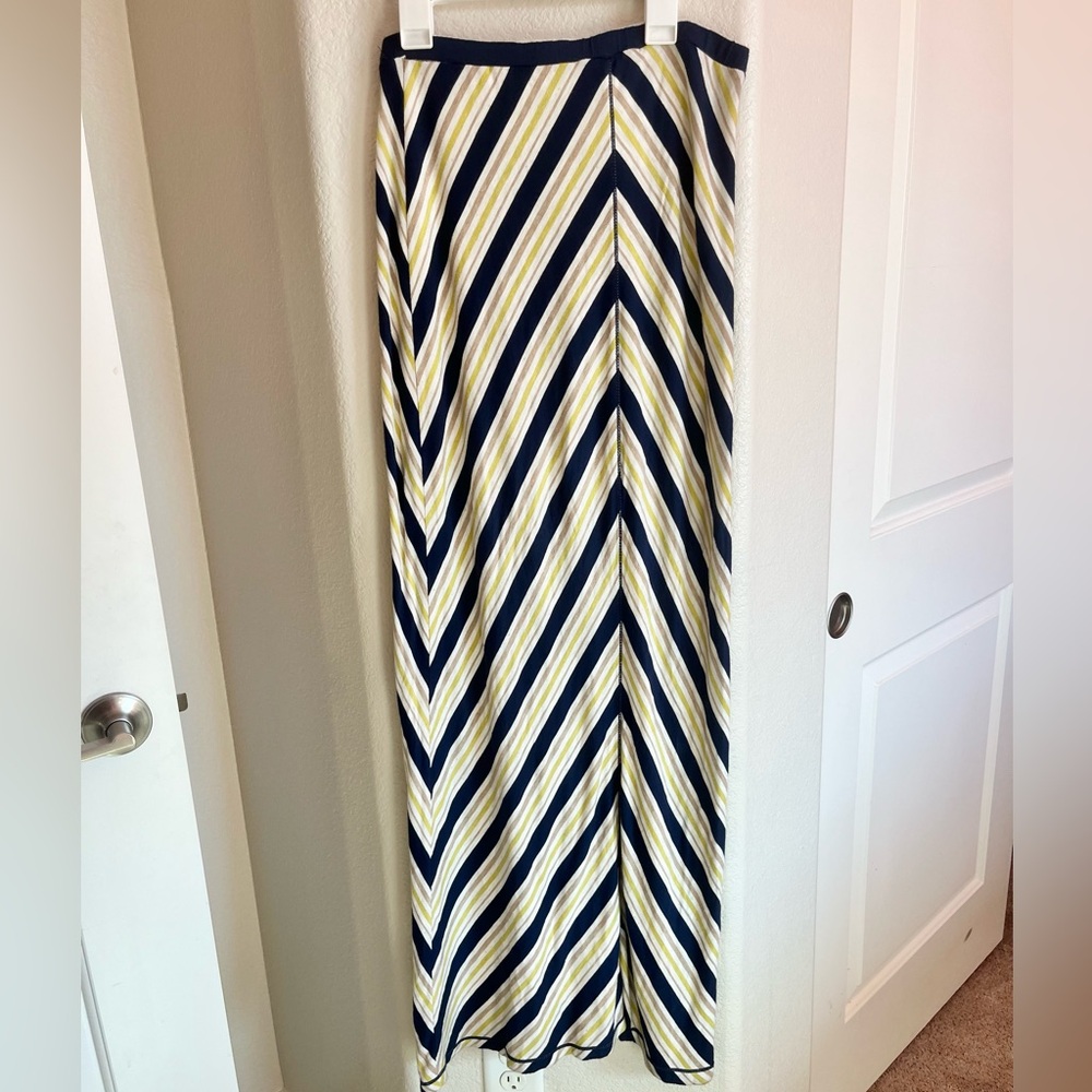 Max Studio Striped Maxi Skirt - Navy and Yellow